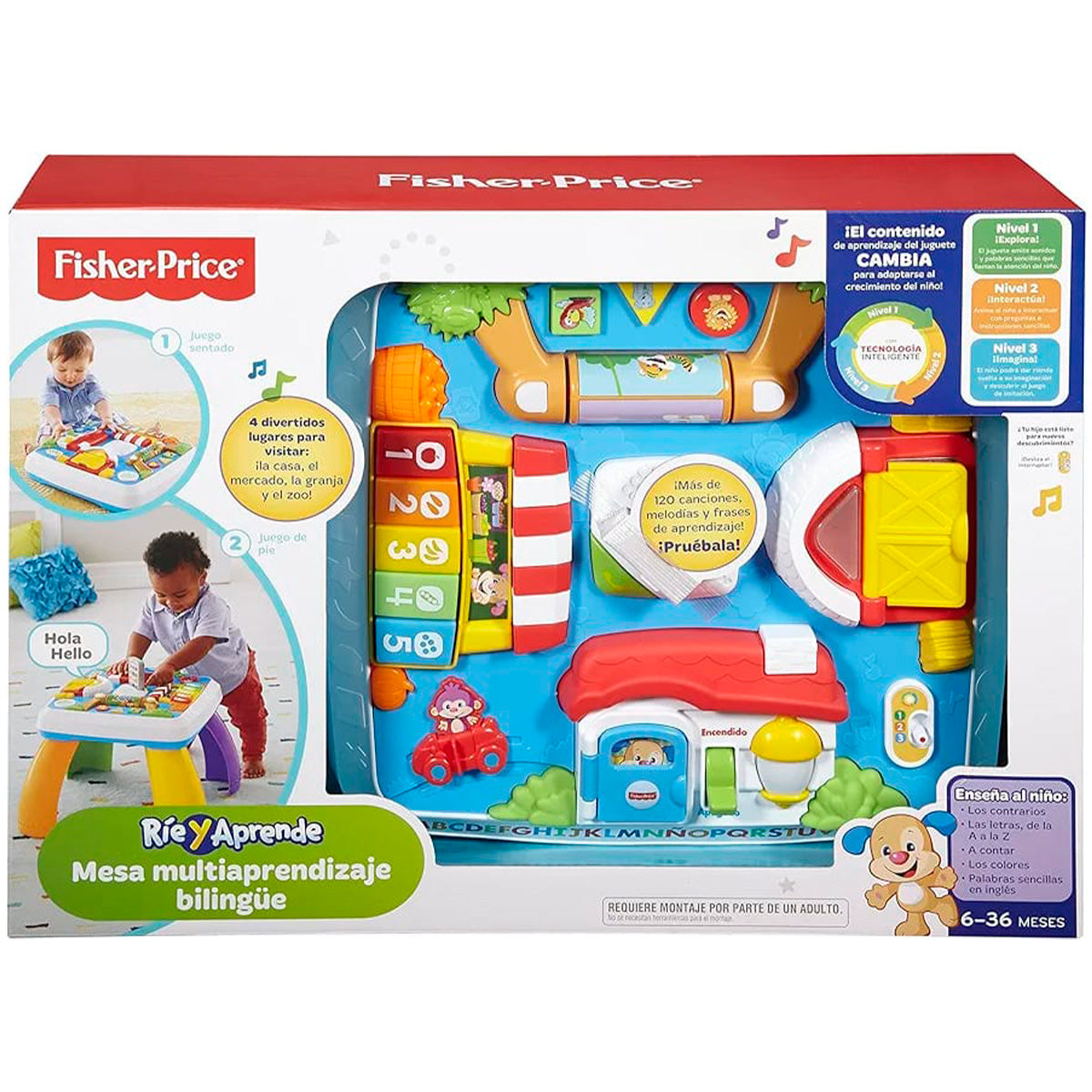 Mesa interactiva de aprendizaje bilingüe de Fisher-Price