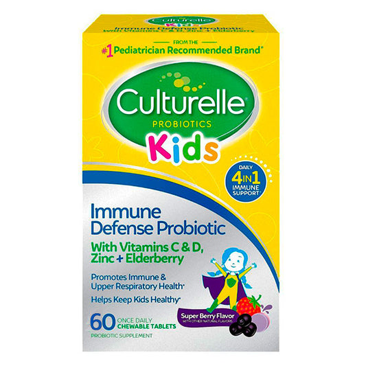 Probióticos para defensa inmunológica, con vitaminas C y D, 60 tabletas masticables