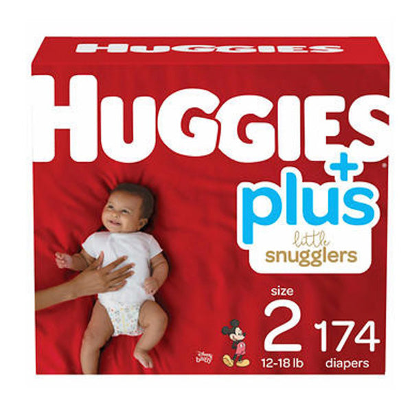 Pañales desechables, Huggies Little Snugglers,  174 pañales, talla 2
