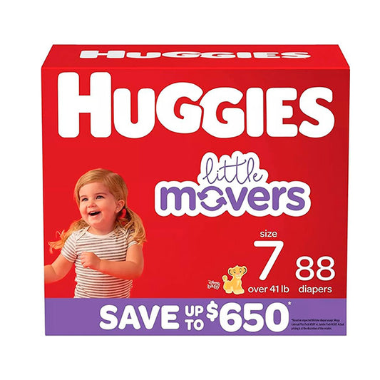 Pañales Huggies, Little Movers, 88 pañales, talla 7